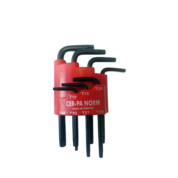 Cer-pa Delikli Torx Alyan Anahtar Takımı Seti Kısa 7 Parça