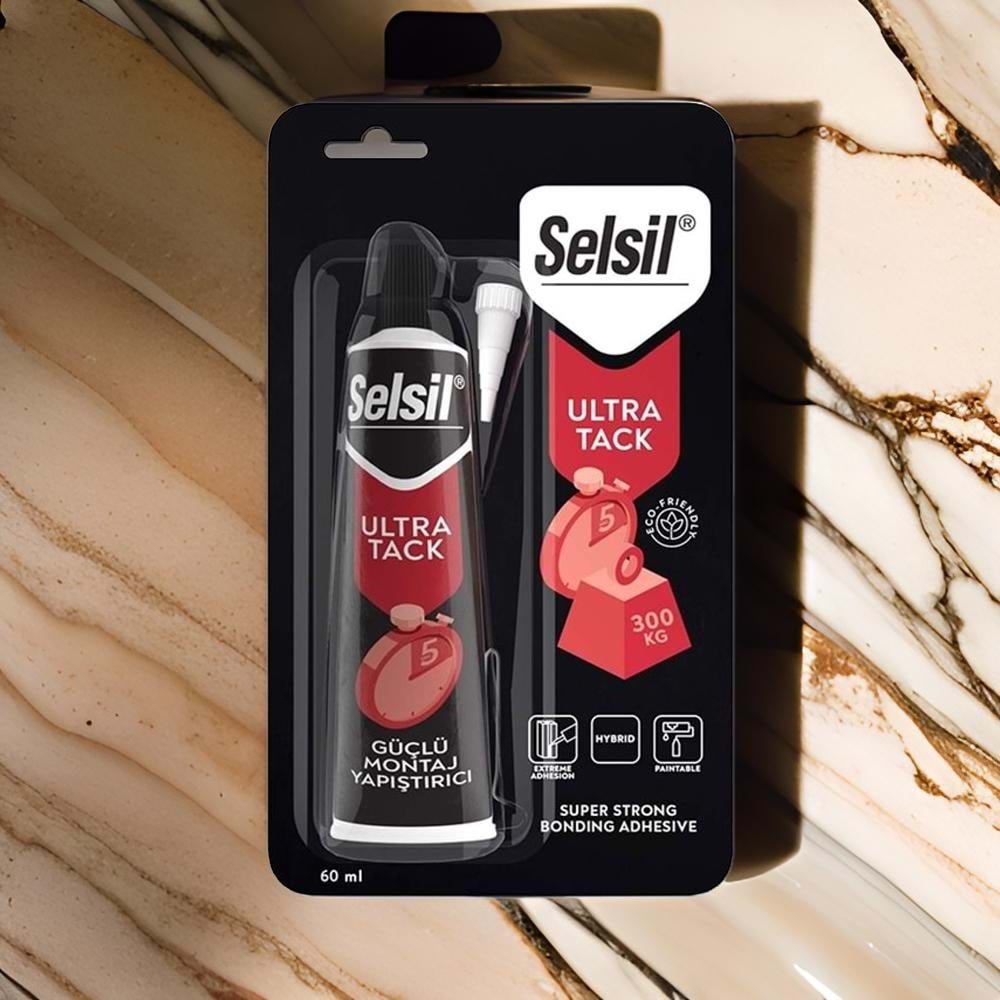 Selsil Ultra High Tack Hibrit Korniş/Kornej Yapıştırıcı Beyaz Tüp 60 ml