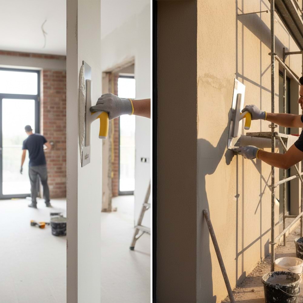 Kristal Alçı Malası Plastik Saplı 35cm