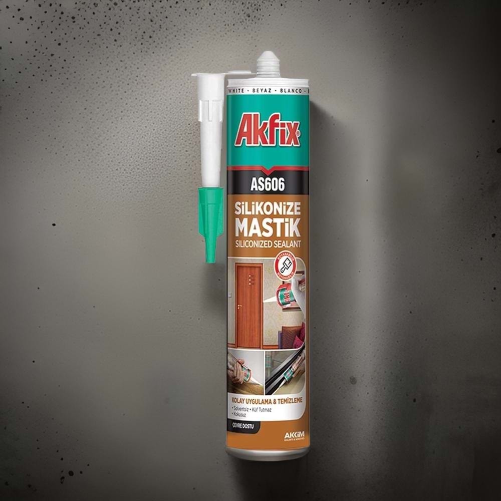 Akfix Silikonize Mastik Beyaz AS606 500gr