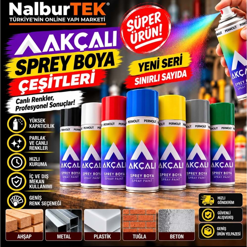 Akçalı Sprey Boya 400ml 000 Parlak Vernik