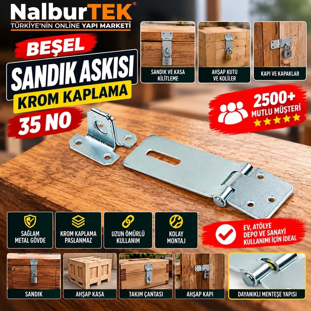 Beşel Sandık Askısı Krom Kaplama 25 No