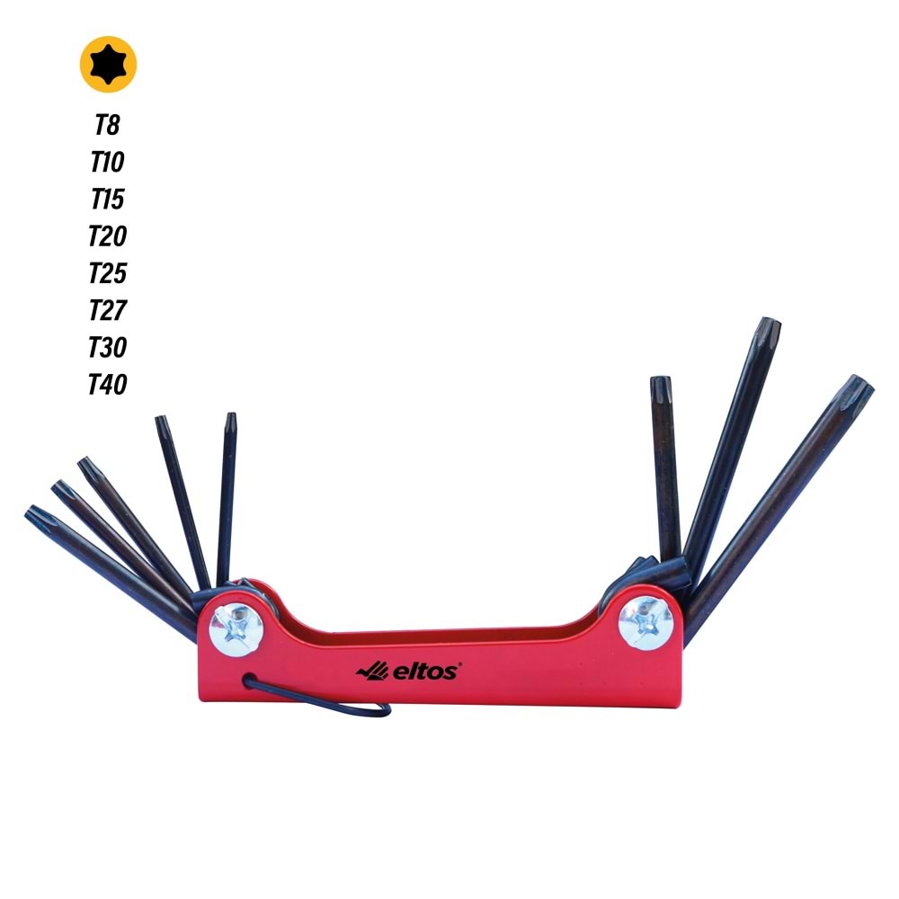 Eltos Çakı Tipi Torx Alyan Anahtar Takımı Seti 8 Parça