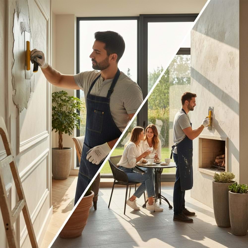 Dekor Alçı Malası Açık Plastik Saplı 30cm