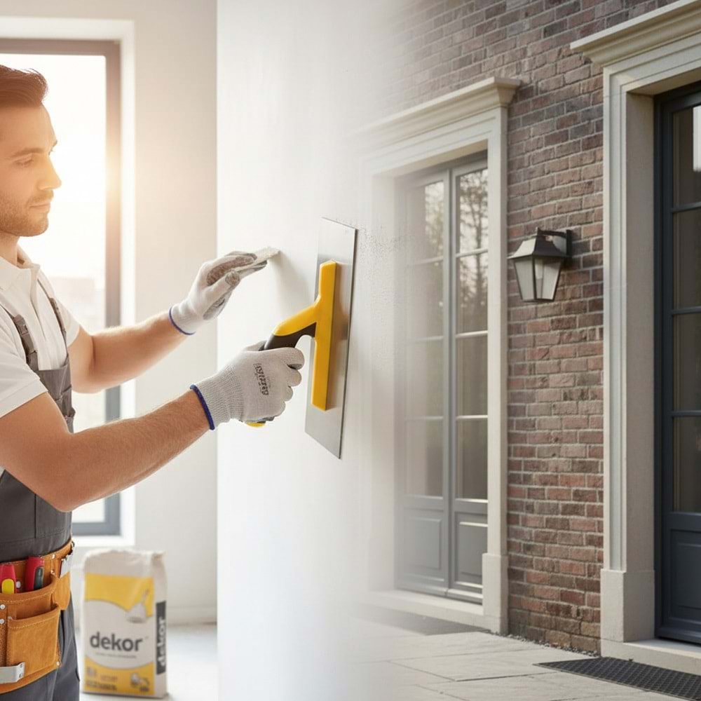 Dekor Alçı Malası Açık Plastik Saplı 30cm