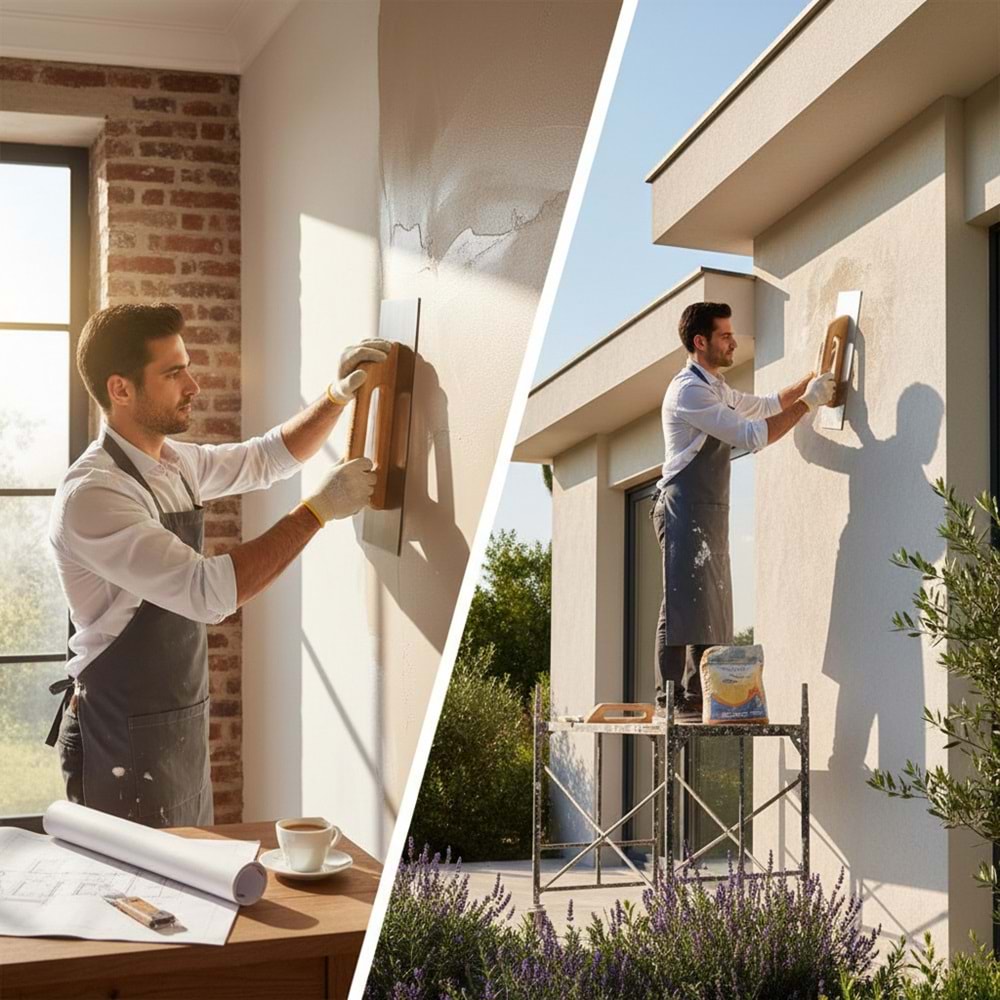 Dekor Alçı Malası Ahşap Saplı 50cm