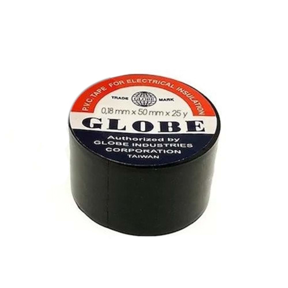 Globe Elektrikçi Kanal Bandı İzole Bant Geniş Siyah 50mm x 25Yrd