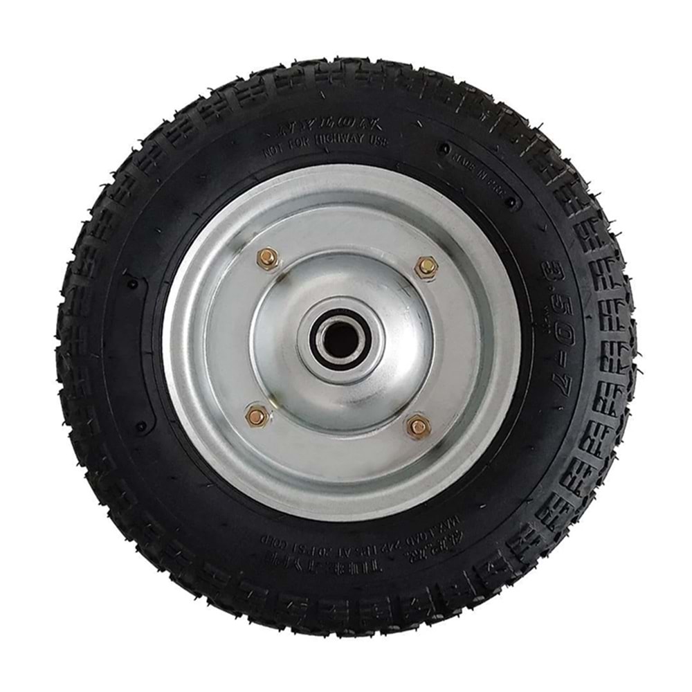 Havalı Şişme El Araba Tekeri Rulmanlı Metal Jant 350mm