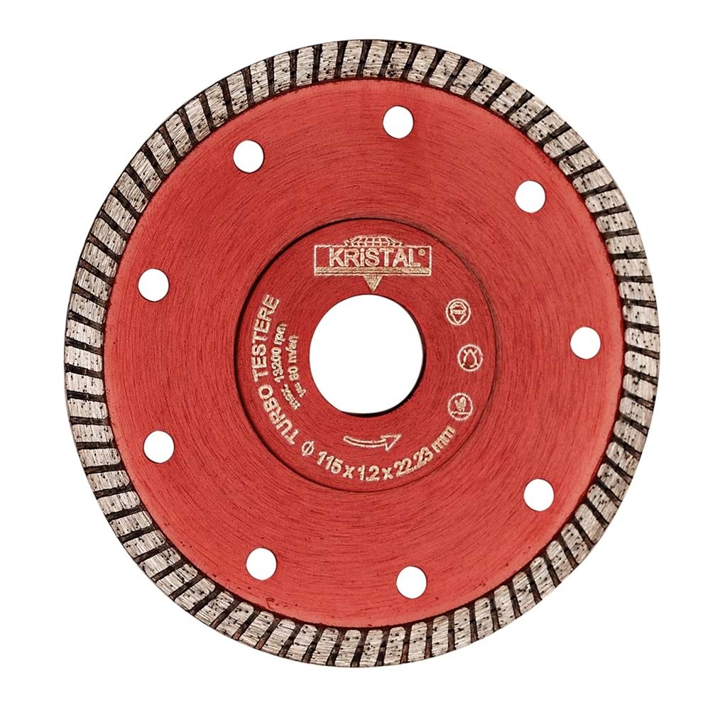 Kristal Turbo Elmas Hassas İnce Seramik Fayans Kesici 115mm
