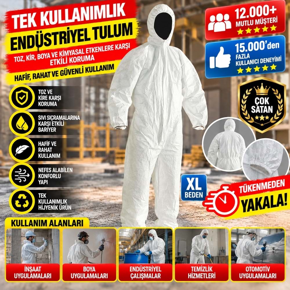 Tek Kullanımlık Endüstriyel Tulum XL