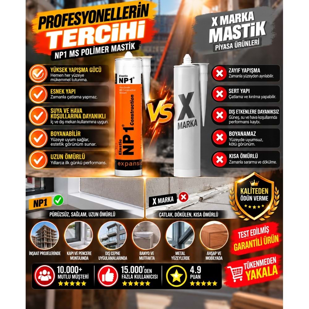 NP1 Ms Polimer Mastik 290ml Antrasit