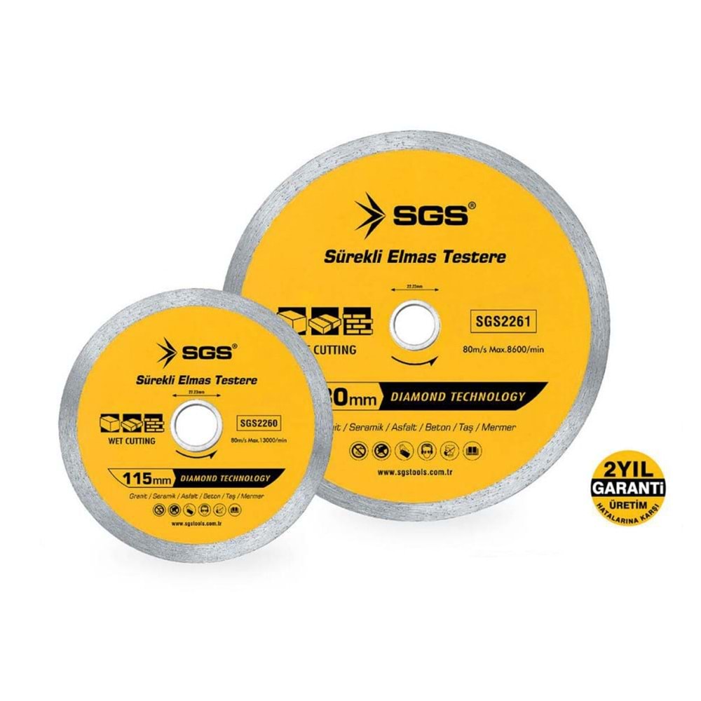 SGS Sürekli Elmas Mermer Granit Kesici 115mm