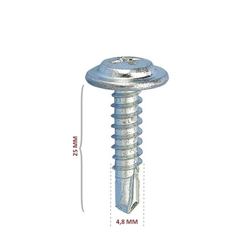STD Pul Başlı Matkap Uçlu Vida RYSB 4.8x25 (1000 Ad)