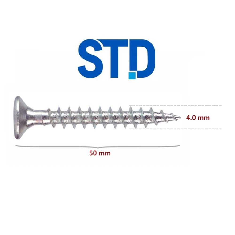 STD Sunta Vidası 4x50 (500 Adet)