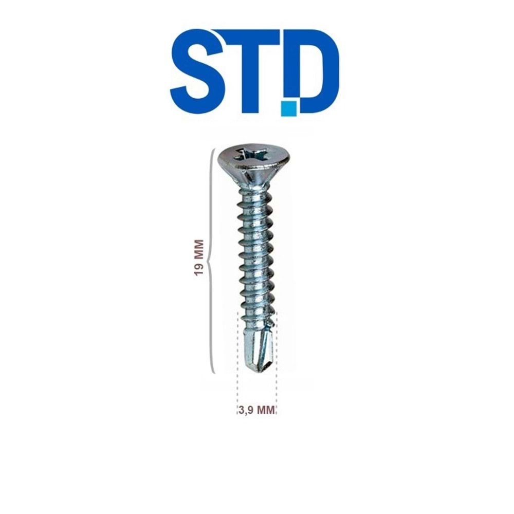 STD Yhb Matkap Uçlu Vida 3.9x19 (2500 Ad)