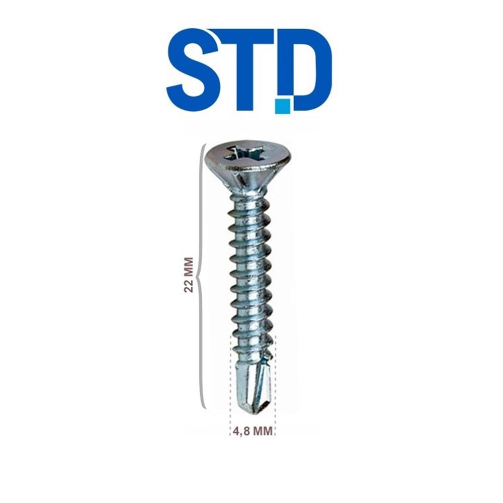 STD Yhb Matkap Uçlu Vida 4.8x22 (1500 Ad)