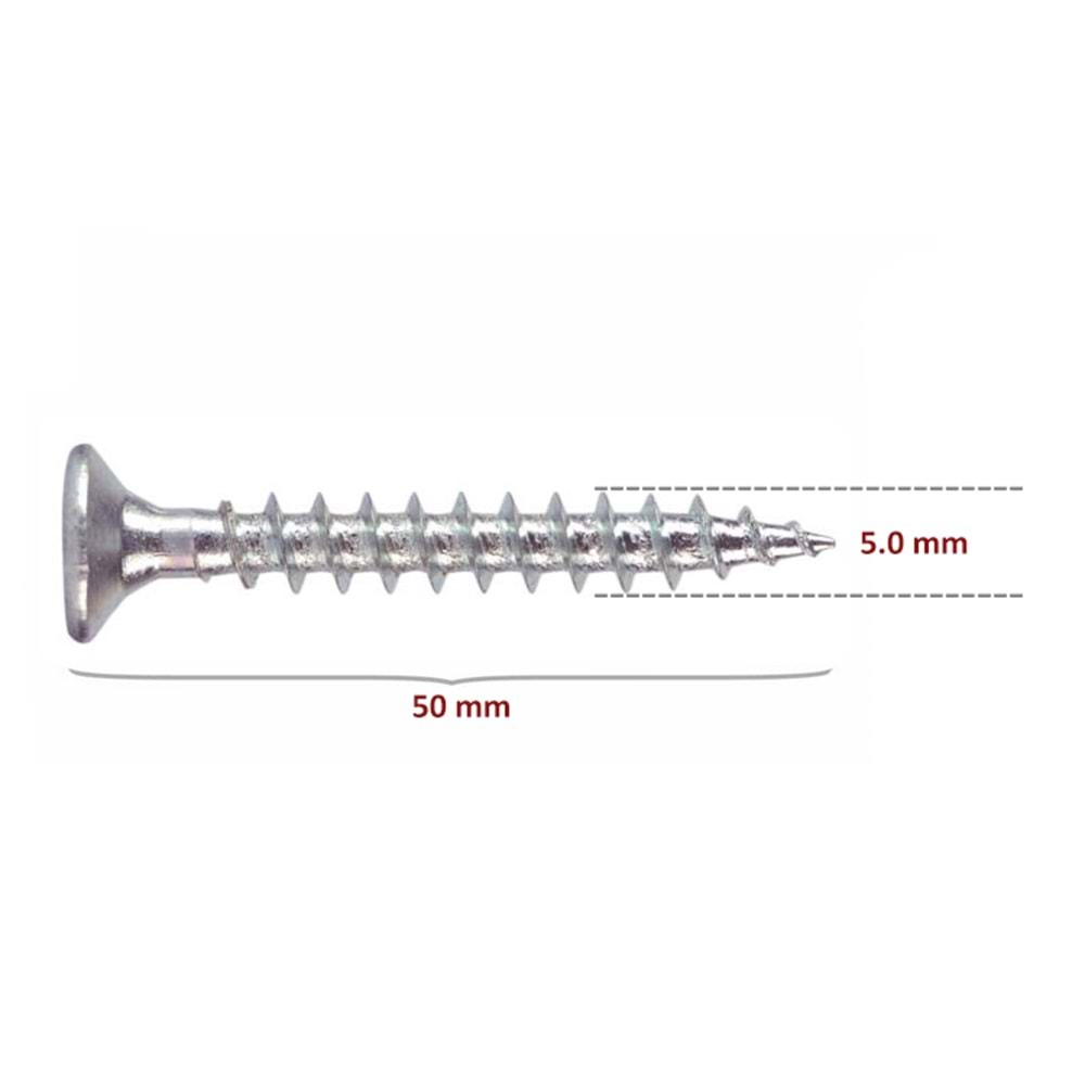 Sunta Vidası 5x50 (200 Adet)