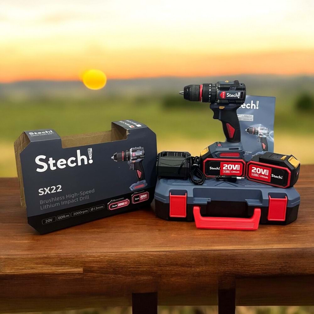 Stechend Akülü Şarjlı Darbeli Vidalama 60nm Kömürsüz SX22-2x4.0 Ah