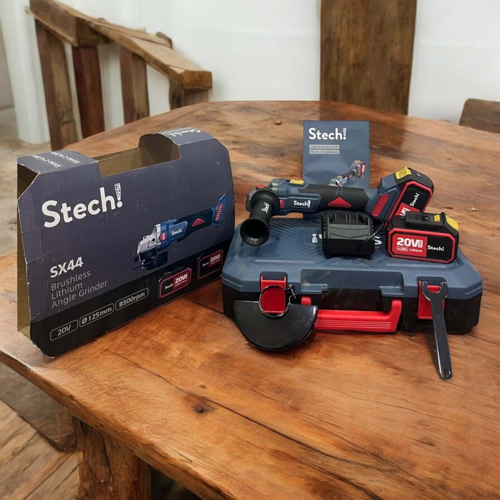 Stechend Akülü Şarjlı Avuç Taşlama 125mm SX44-2x4.0 Ah