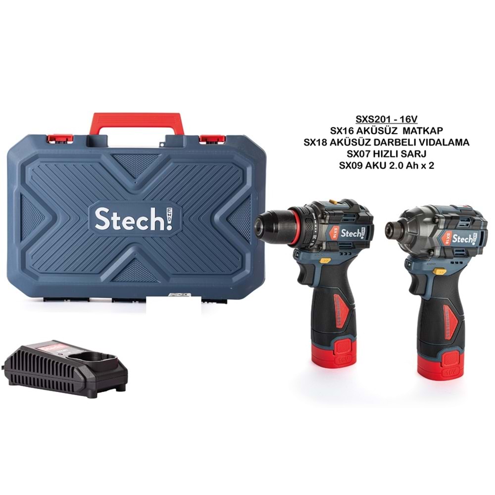 Stechend Akülü Şarjlı Set SXS201-16V