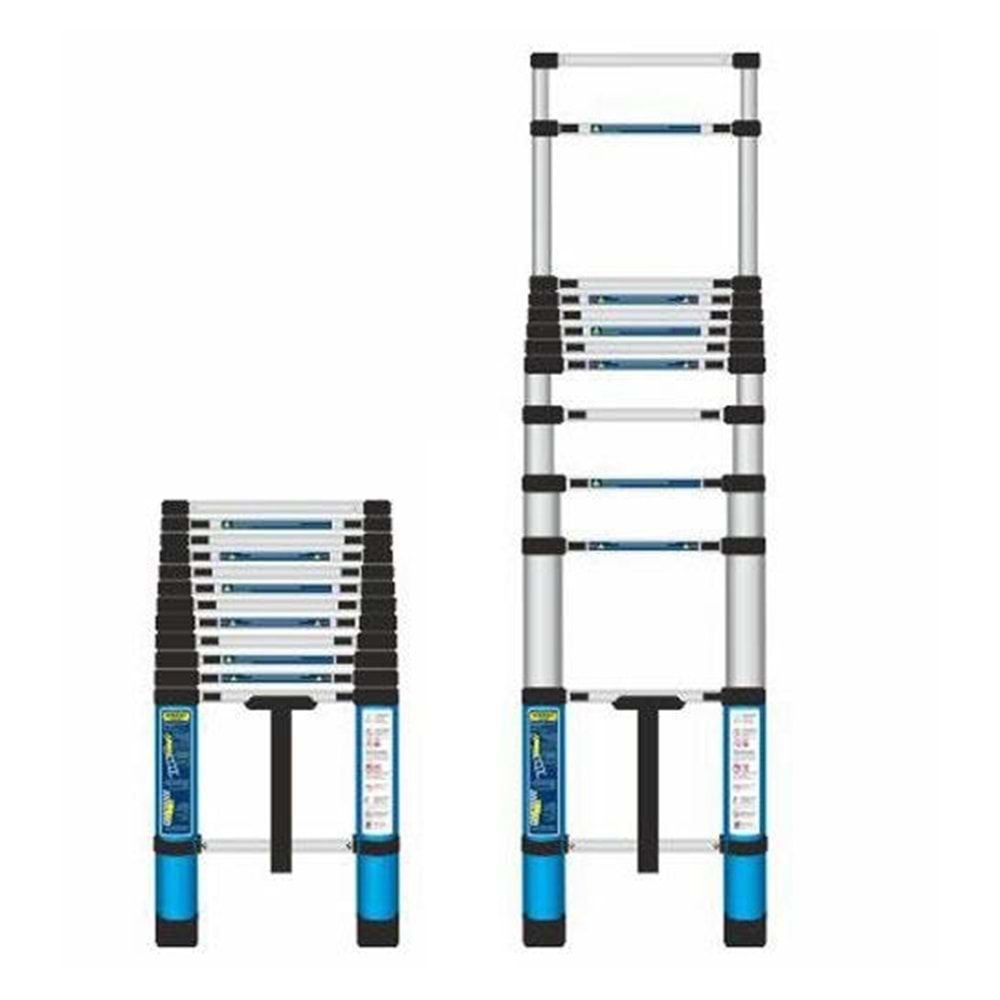 Tyson 10 Basamak Alüminyum Teleskopik Uzayan Merdiven 290cm