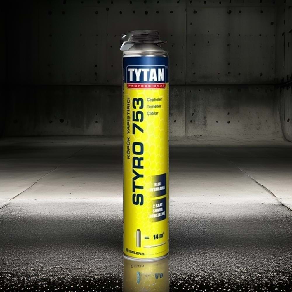 Tytan Styro 753 Tabancalı Mantolama Yapıştırıcı Şişmeyen Pu Köpük 750ml
