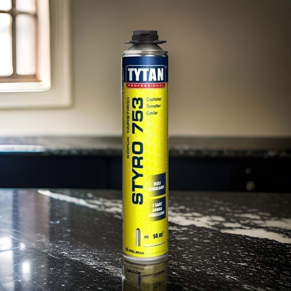 Tytan Styro 753 Tabancalı Mantolama Yapıştırıcı Şişmeyen Pu Köpük 750ml