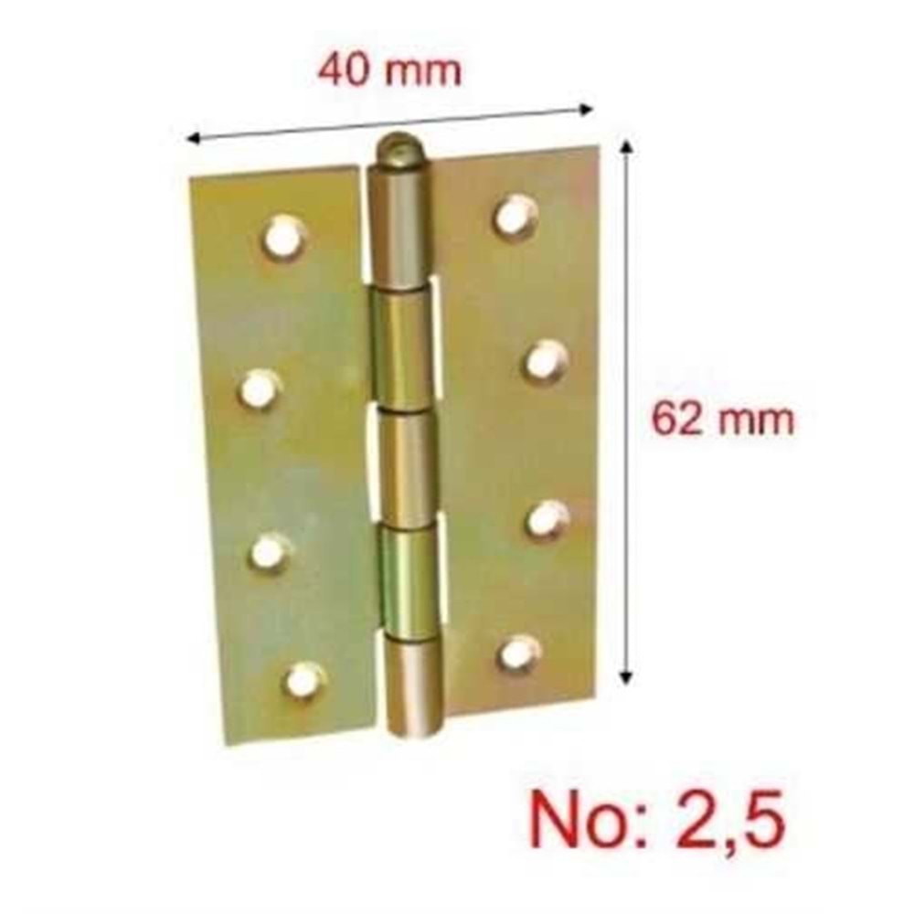 Amerikan Yaprak Menteşe (24 Adet) - 2,5 No