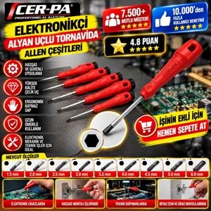 Cer-pa Elektronikçi Alyan Uçlu Tornavida Allen 1.5x60