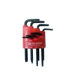 Cer-pa Delikli Torx Alyan Anahtar Takımı Seti Kısa 7 Parça