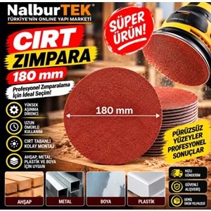Cırt Zımpara 180mm 120 Kum