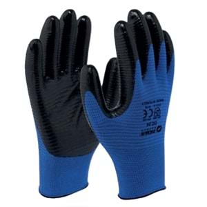 Demir Zebra Nitril Eldiven Mavi Siyah 10 No