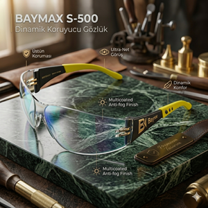 Baymax S-500 Dinamik Koruyucu Gözlük Güvenlik Gözlüğü Şeffaf