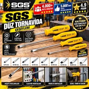 SGS Düz Tornavida 6x125 mm