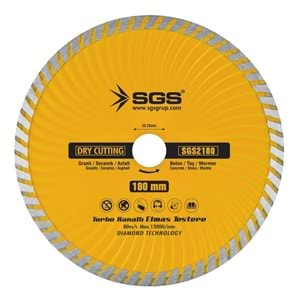 SGS Turbo Kanallı Elmas Mermer Granit Kesici Disk 115mm