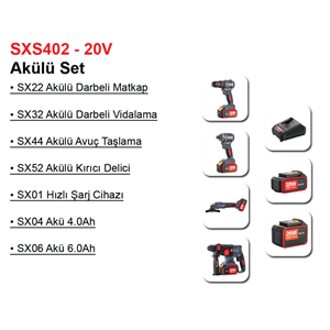 Stechend Akülü Şarjlı Set SXS402-20V