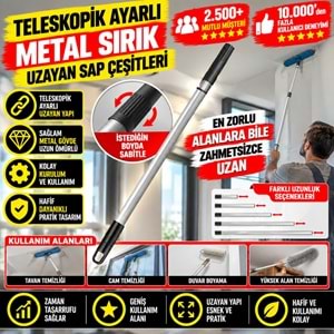 Teleskopik Ayarlı Metal Sırık Uzayan Sap 3mt