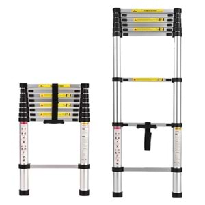 Paslanmaz Çelik Teleskopik Merdiven 2,6mt 9 Basamaklı