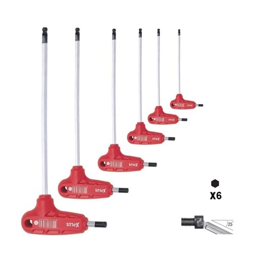 Cer-pa X-Plus T Saplı Ballpoint Alyan Anahtar Seti Takımı 6 Parça