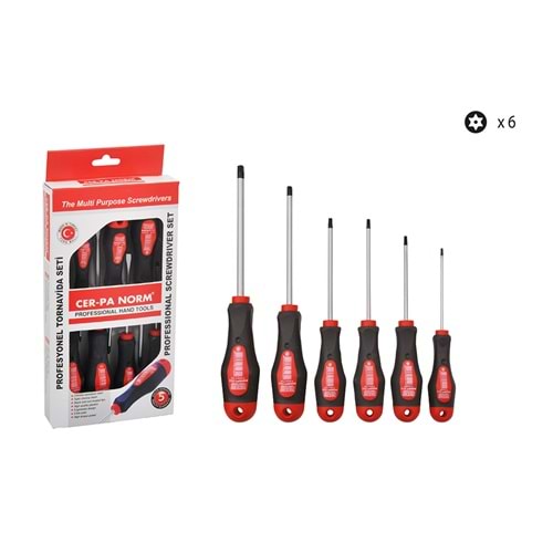 Cer-pa Prosoft Delikli Torx Tornavida Seti Takımı 6 Parça