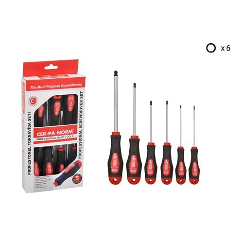 Cer-pa Prosoft Ballpoint Alyan Tornavida Seti Takımı 6 Parça