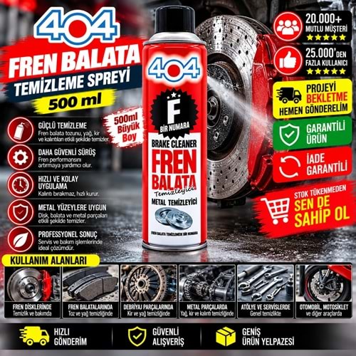 404 Fren Balata Temizleme Spreyi 500 ml