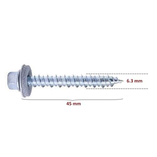Ahşap Çatı Vidası 6.3x45mm Betofast