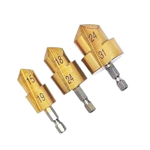 Gold Pprc Pvc Su Borusu Kademeli Delme Seti Kalemtraş