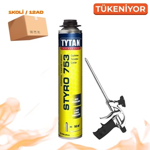 Tytan Styro 753 Tabancalı Mantolama Köpük 12 Adet + Ultra Pu Köpük Tabancası