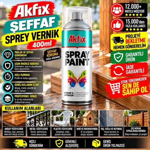 Akfix Şeffaf Sprey Vernik 400ml