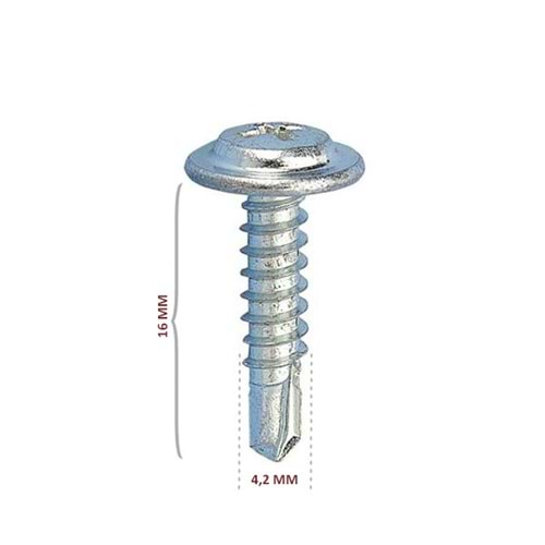 STD Pul Başlı Matkap Uçlu Vida RYSB 4.2x16 (1750 Ad)
