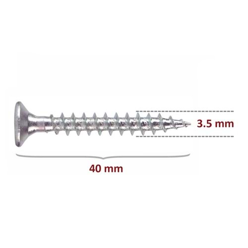 STD Sunta Vidası 3.5x40 (500 Adet)