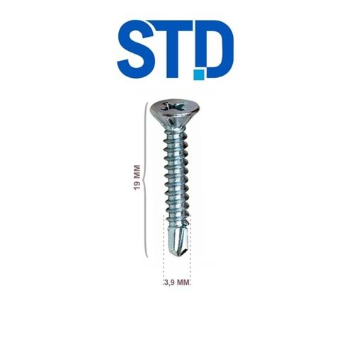 STD Yhb Matkap Uçlu Vida 3.9x19 (2500 Ad)