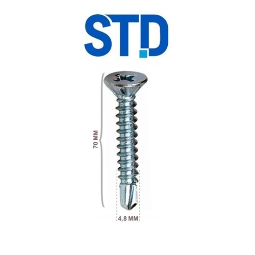 STD Yhb Matkap Uçlu Vida 4.8x70 (250 Ad)